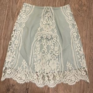 For Love and Lemons blue lace skirt